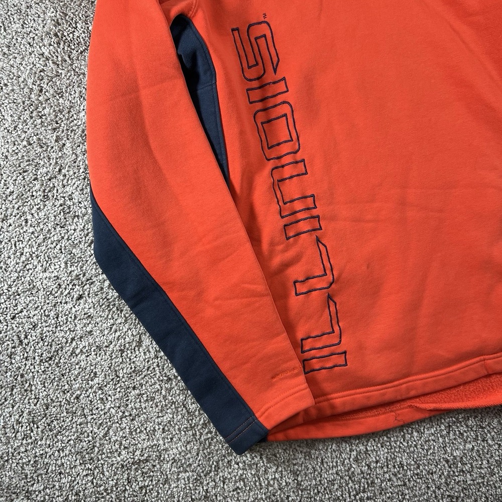 Vintage Fighting Illini Columbia Sweater Mens‎ Medium Embroidered Logo Hoodie - Picture 5 of 11